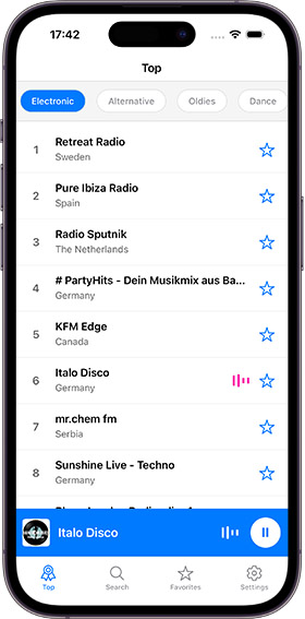 Скриншот приложения Radiola
